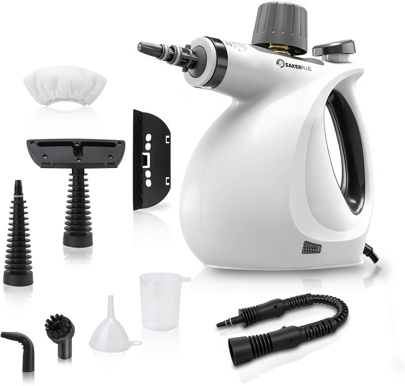 SakerPlus Steam Disinfection Cleaner, Handheld Pressurized Natural Steam Cleaner with 9 PCS Accessories, Portable Multi-Surface Steamer for Cleaning Home Kitchen Floor, Upholstery, Tile Grout & Car - Image 1